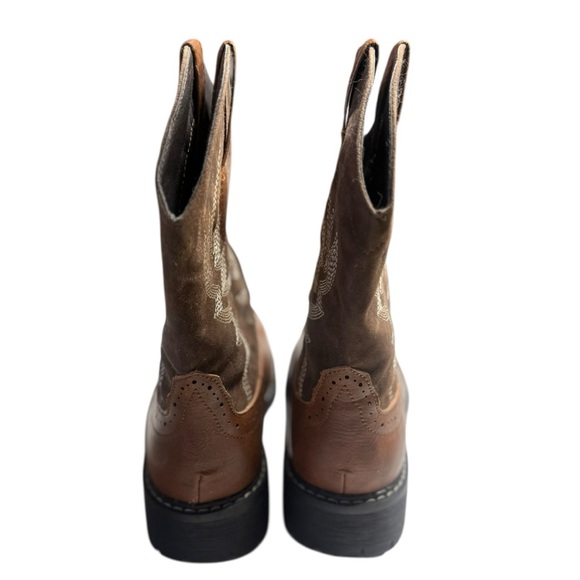 Brown Western Cowboy Boots with Embroidered Design Size 7 - Picture 4 of 5